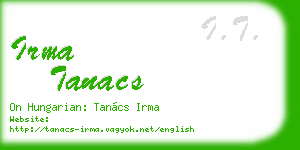 irma tanacs business card